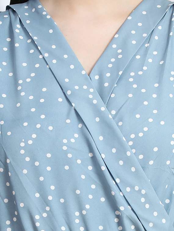 women light blue polka dot crop top - 20969768 - Standard Image - 4