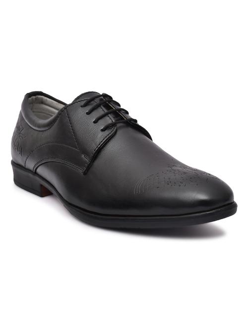 black leather laceup derbies - 20969834 -  Standard Image - 0