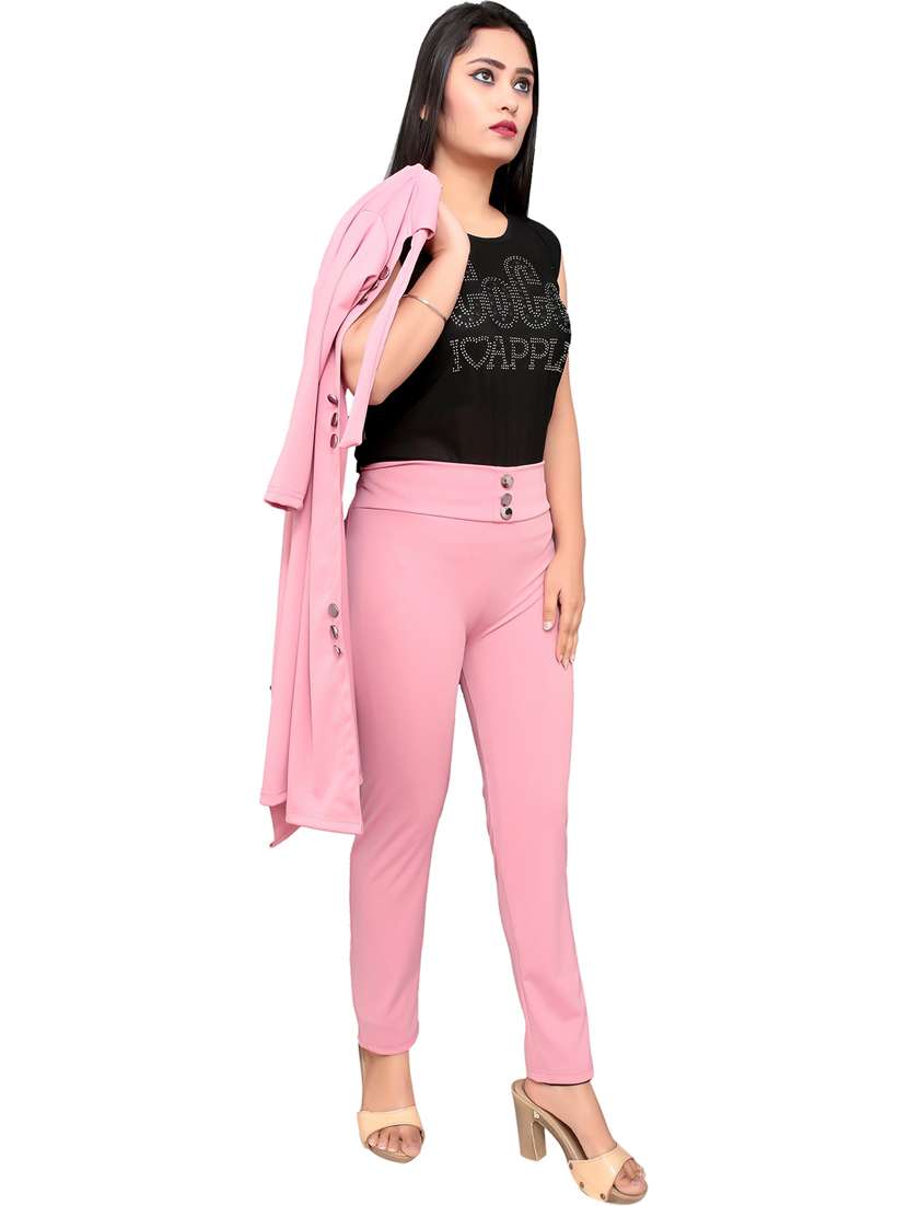 women top and trouser co-ord set with long jacket - 20969843 - Standard Image - 1
