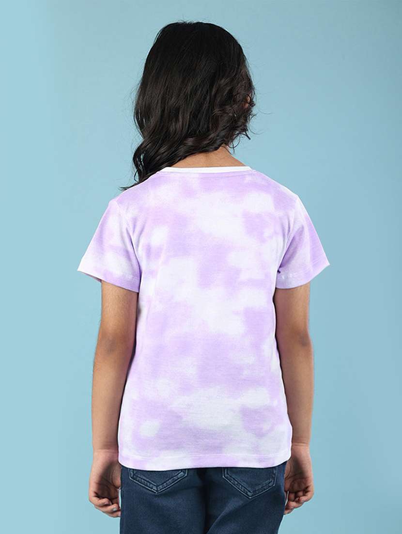 girls round neck tie & dye regular tee - 20969850 -  Standard Image - 1