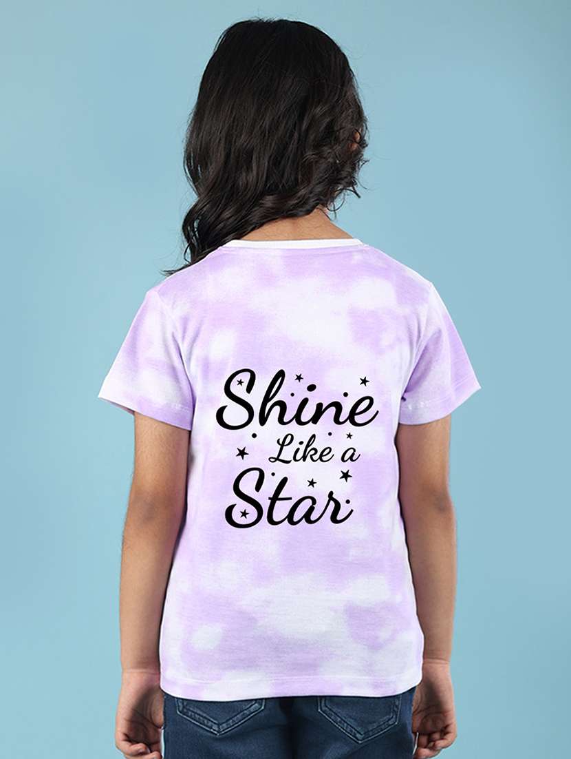 lavender printed detailed tee - 20969866 - Standard Image - 1