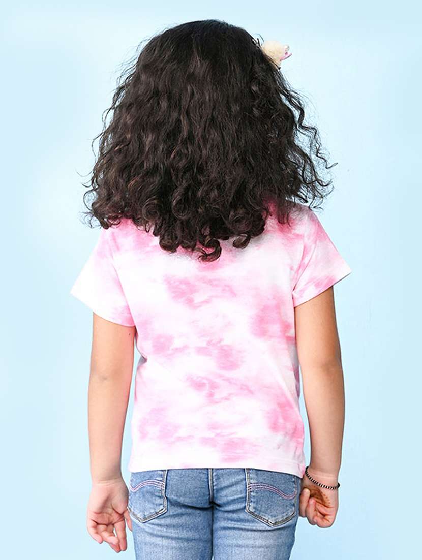 girls round neck tie & dye regular tee - 20969869 -  Standard Image - 1