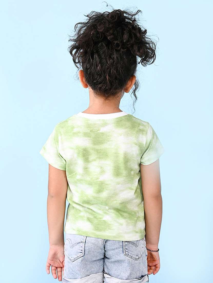 girls green printed detailed tee - 20969876 - Standard Image - 1