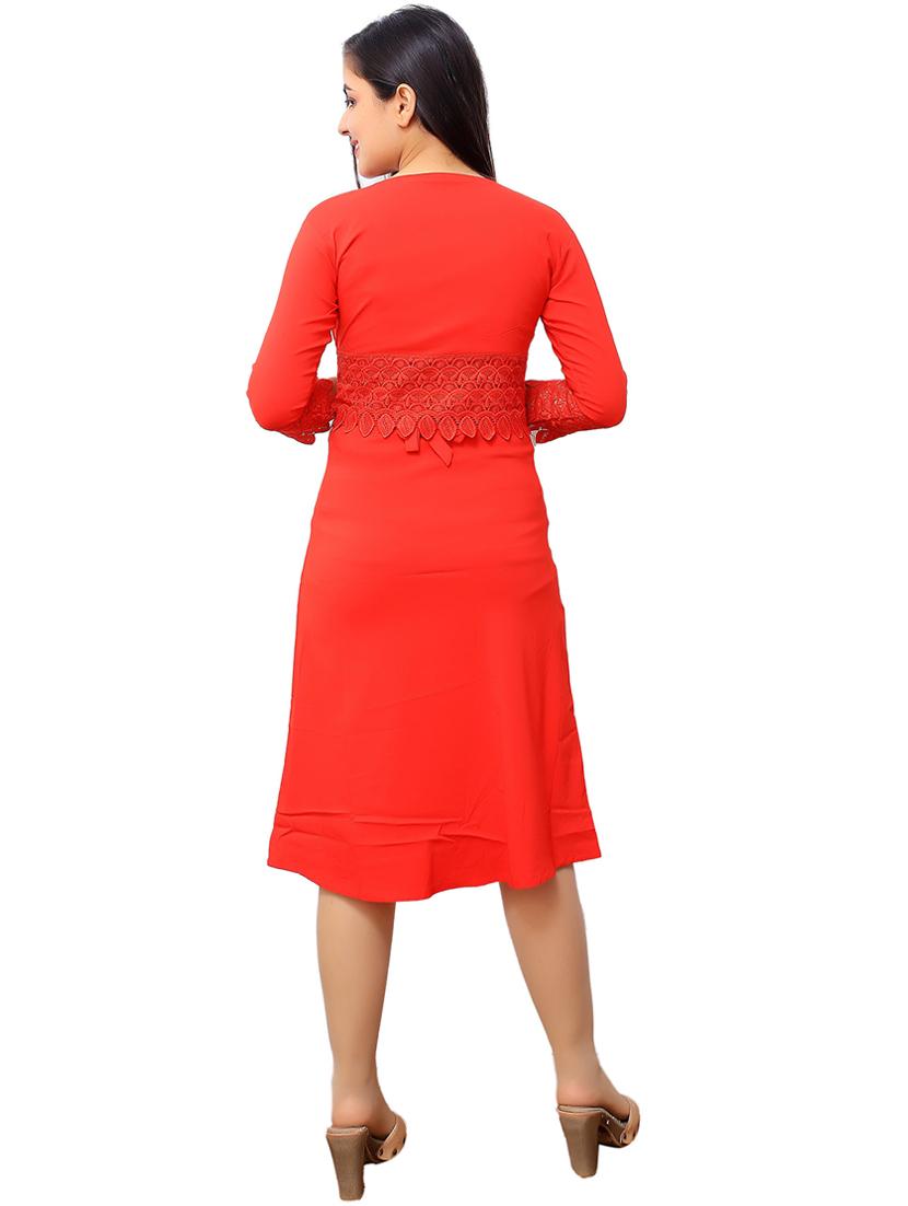 red detailed a-line dress with jacket - 20969934 - Standard Image - 4