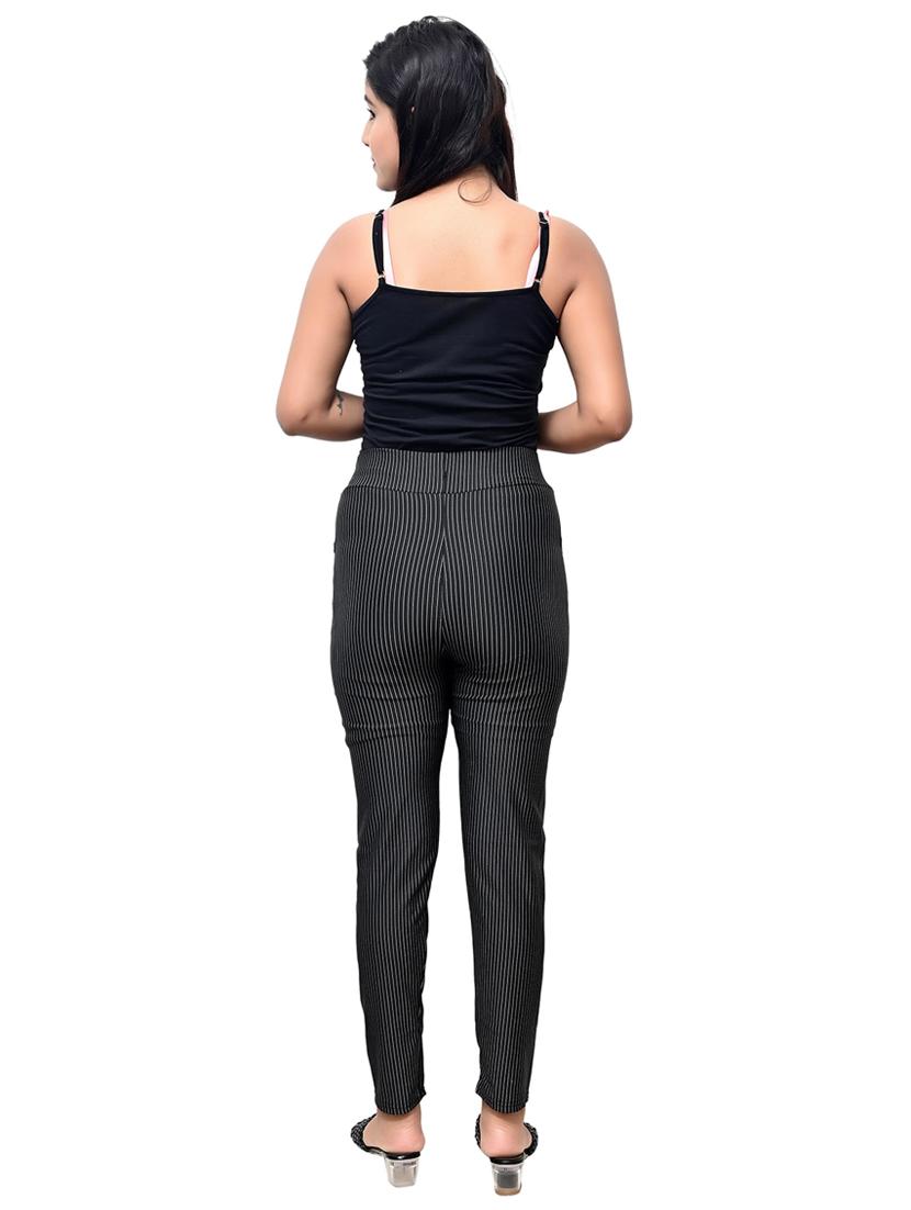 black striped cotton jegging - 20970000 - Standard Image - 1