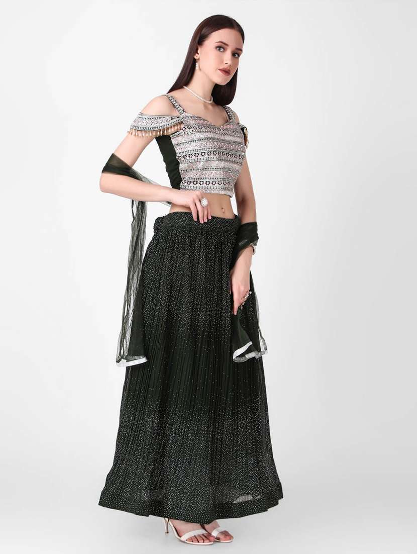 women flared stitched lehnga - 20970030 - Standard Image - 1