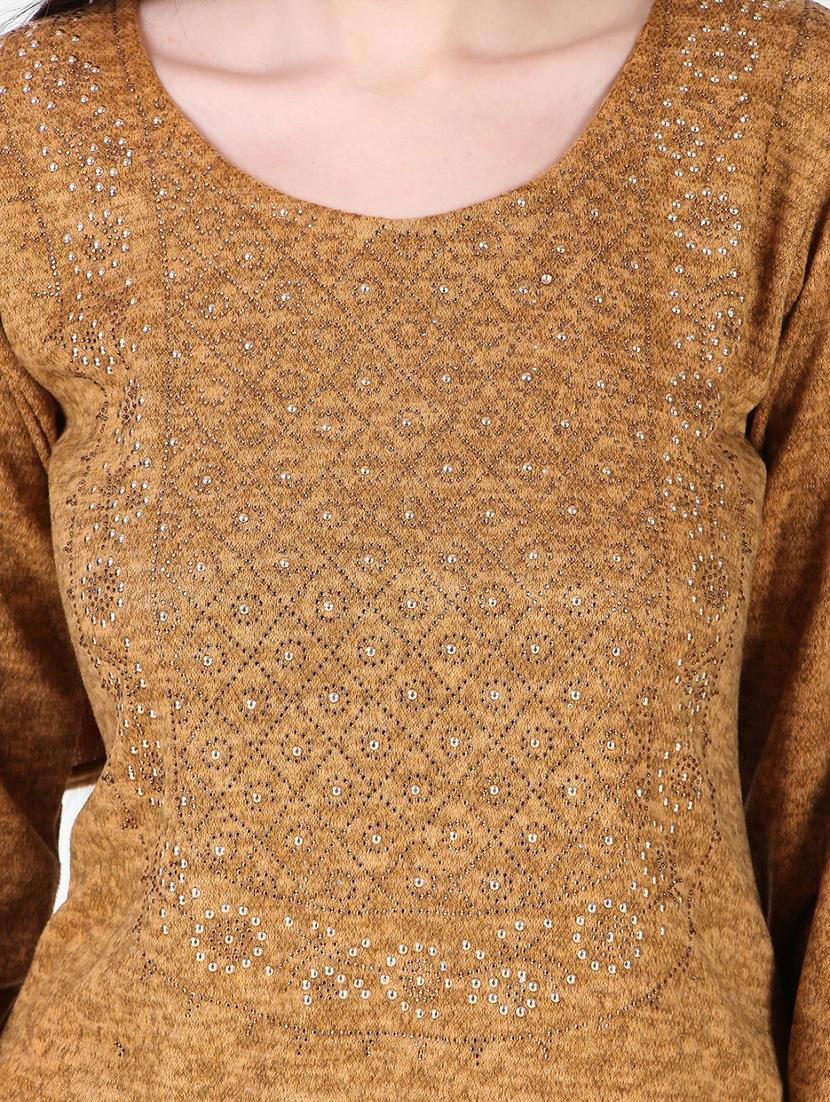 mustard swarovski detailed woollen suit set - 20970055 - Standard Image - 4
