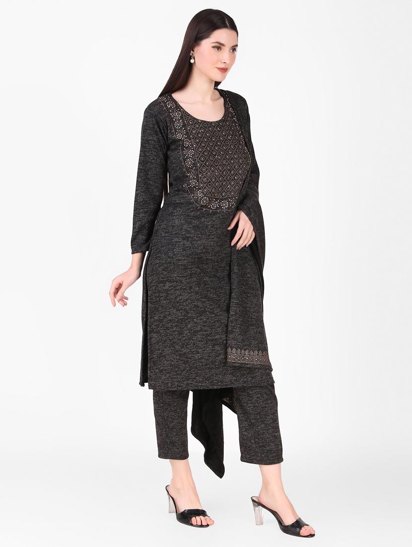 black swarovski detailed woollen suit set - 20970056 - Standard Image - 1