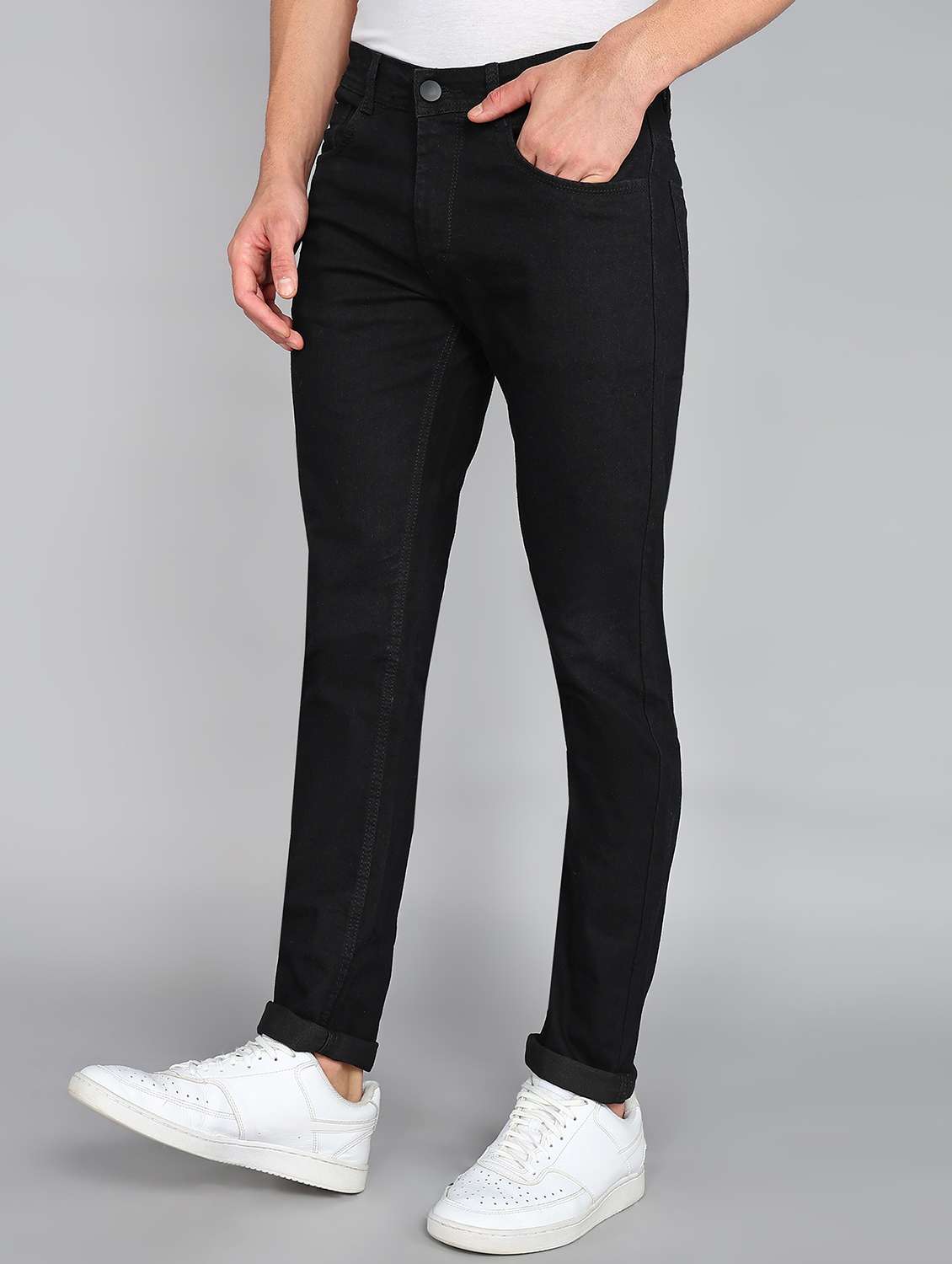 men mid rise plain jeans - 20970068 -  Standard Image - 1