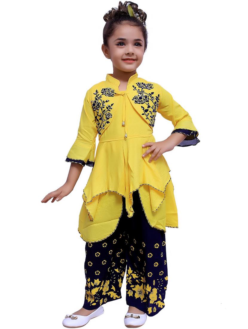 girls multi colored kurta palazzo set  - 20970076 -  Standard Image - 1
