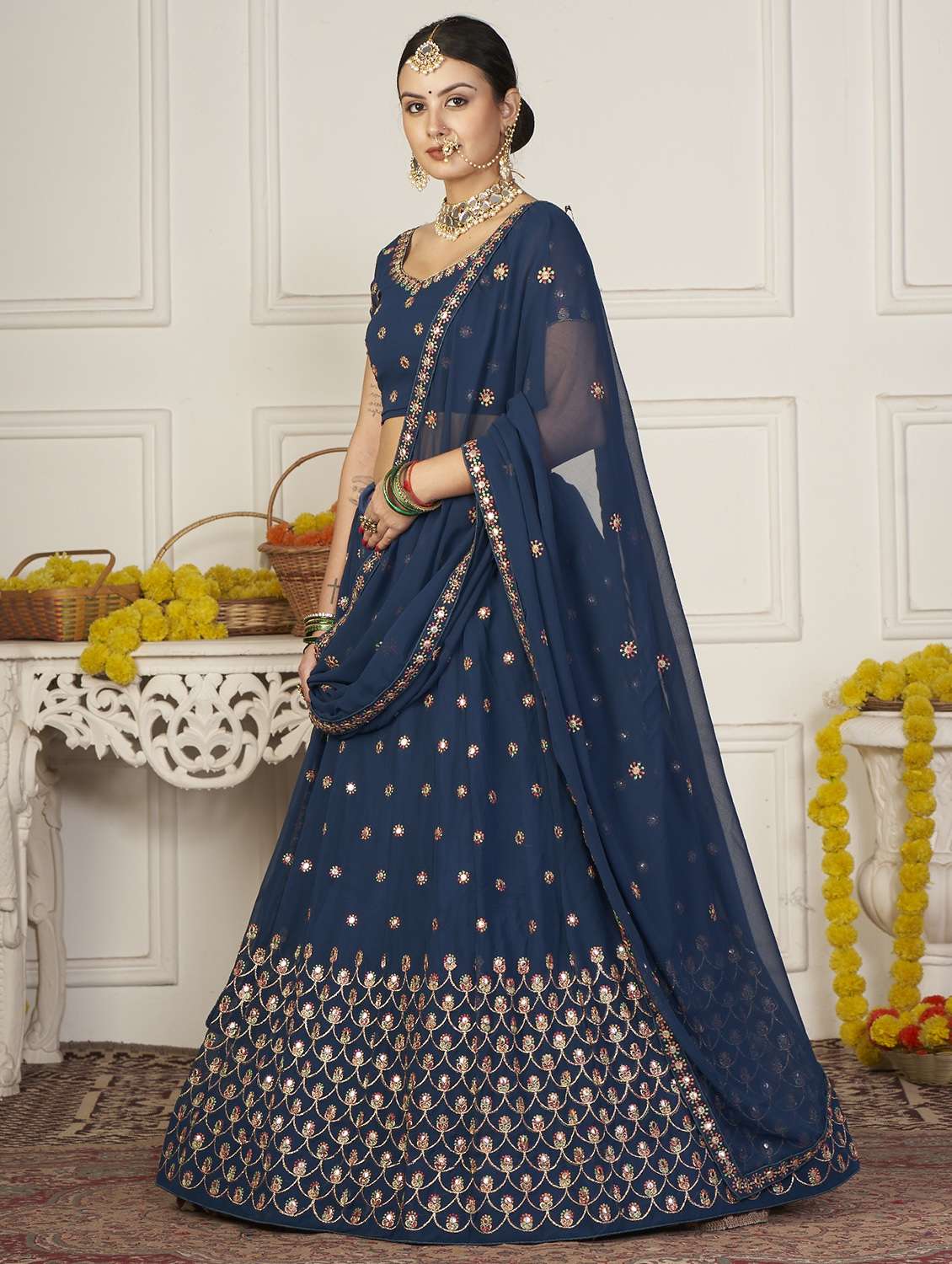 women flared semi-stitched lehnga - 20970443 - Standard Image - 1