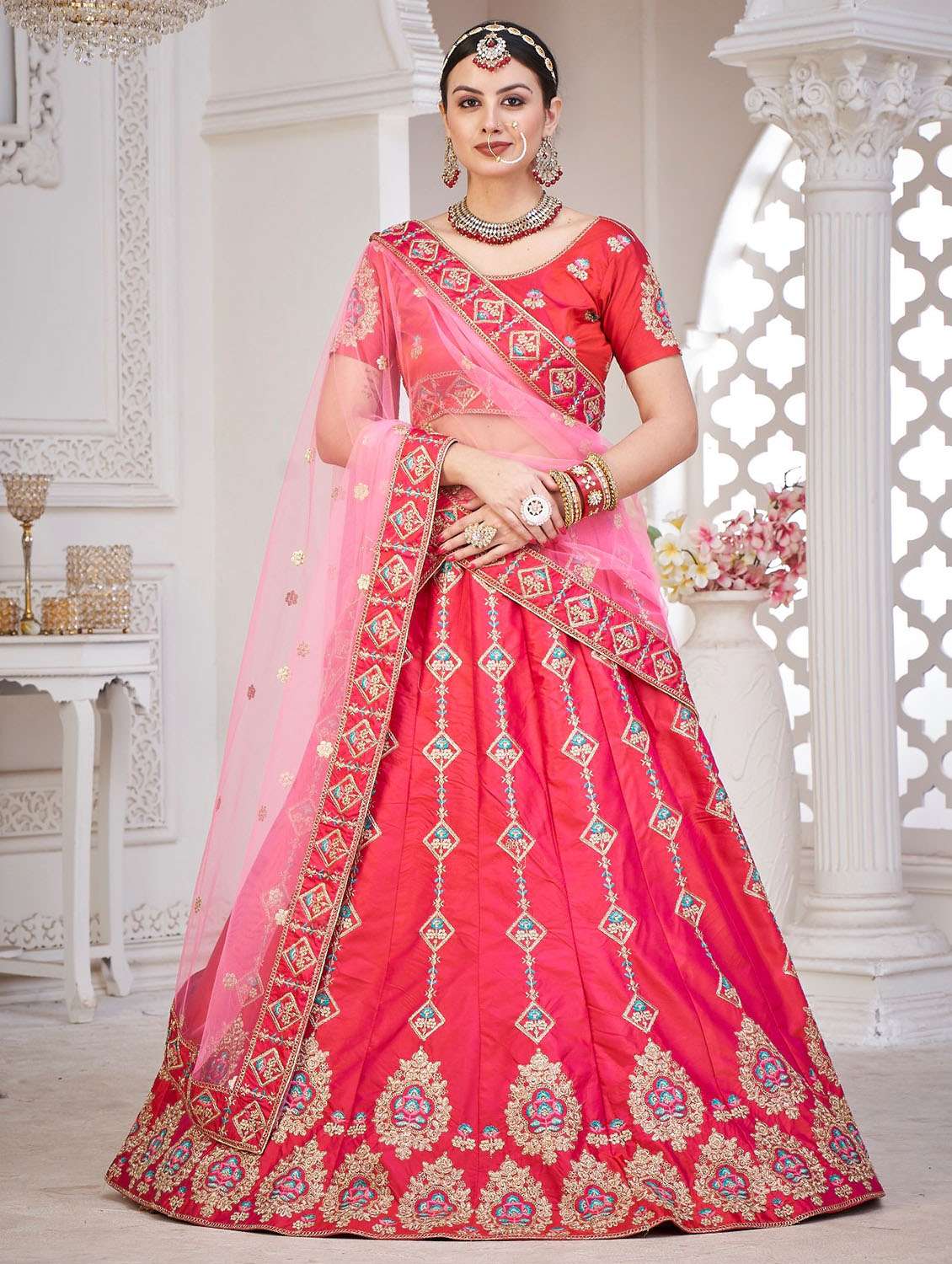 women flared semi-stitched lehnga - 20970455 - Zoom Image - 0