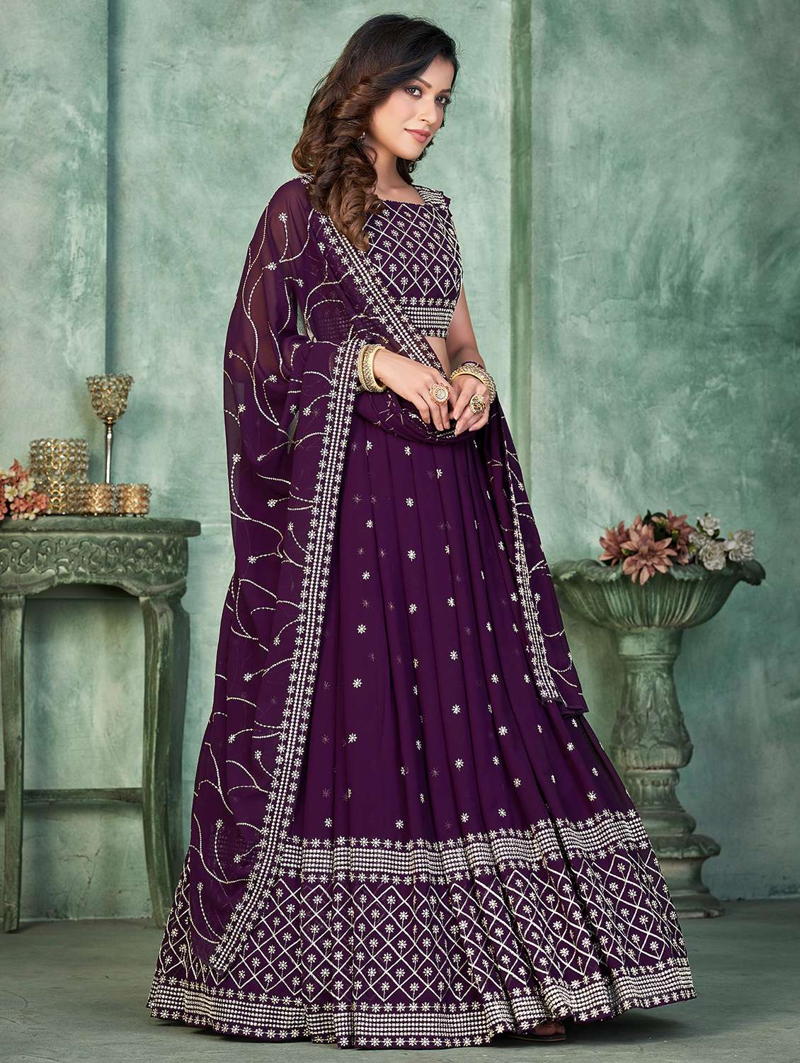 women embroidered lehenga choli with dupatta - 20970472 -  Standard Image - 1