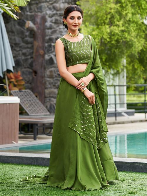 women flared semi-stitched lehnga - 20970481 - Standard Image - 0