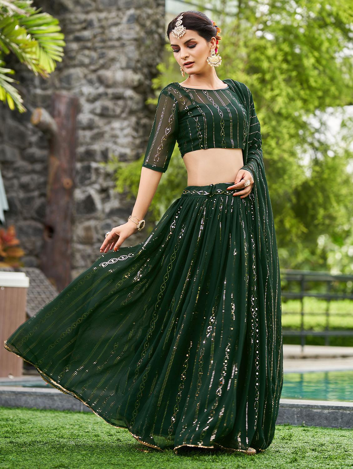 women flared semi-stitched lehnga - 20970483 - Zoom Image - 0