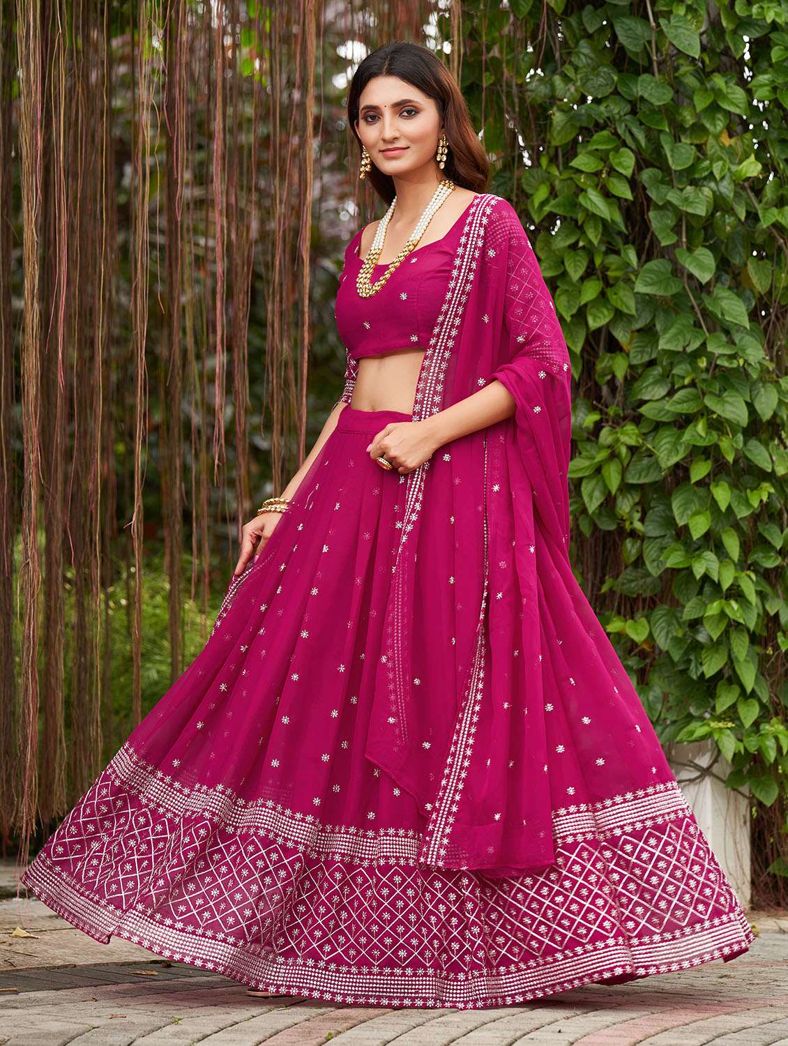 women embroidered lehenga choli with dupatta - 20970485 -  Standard Image - 1