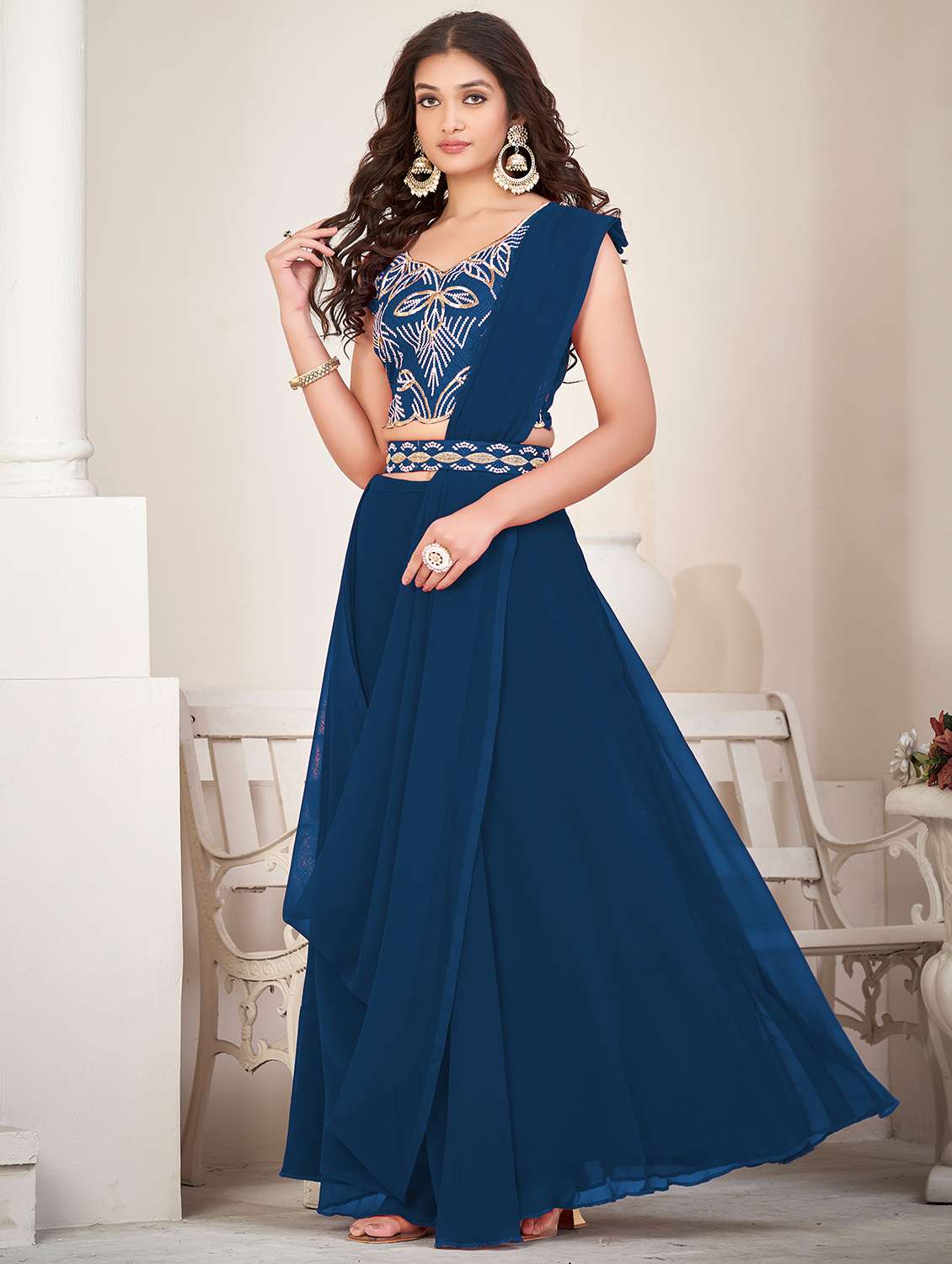 women flared semi stitched lehenga  - 20970501 -  Standard Image - 1