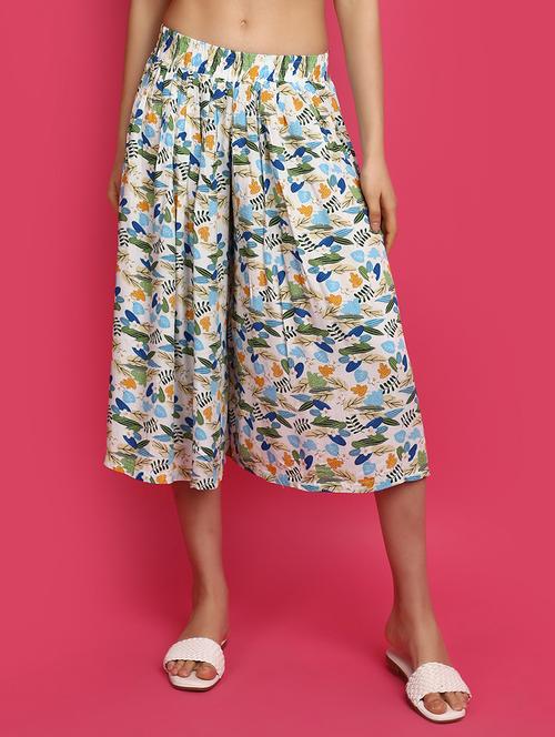 women printed mid rise calf length palazzo - 20970532 - Standard Image - 0
