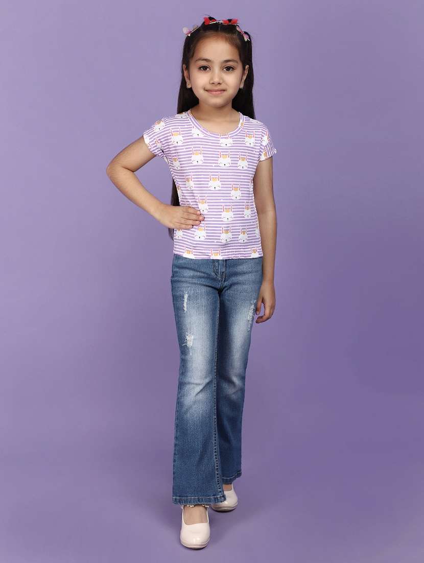 girls round neck all over print regular tee - 20970537 -  Standard Image - 4