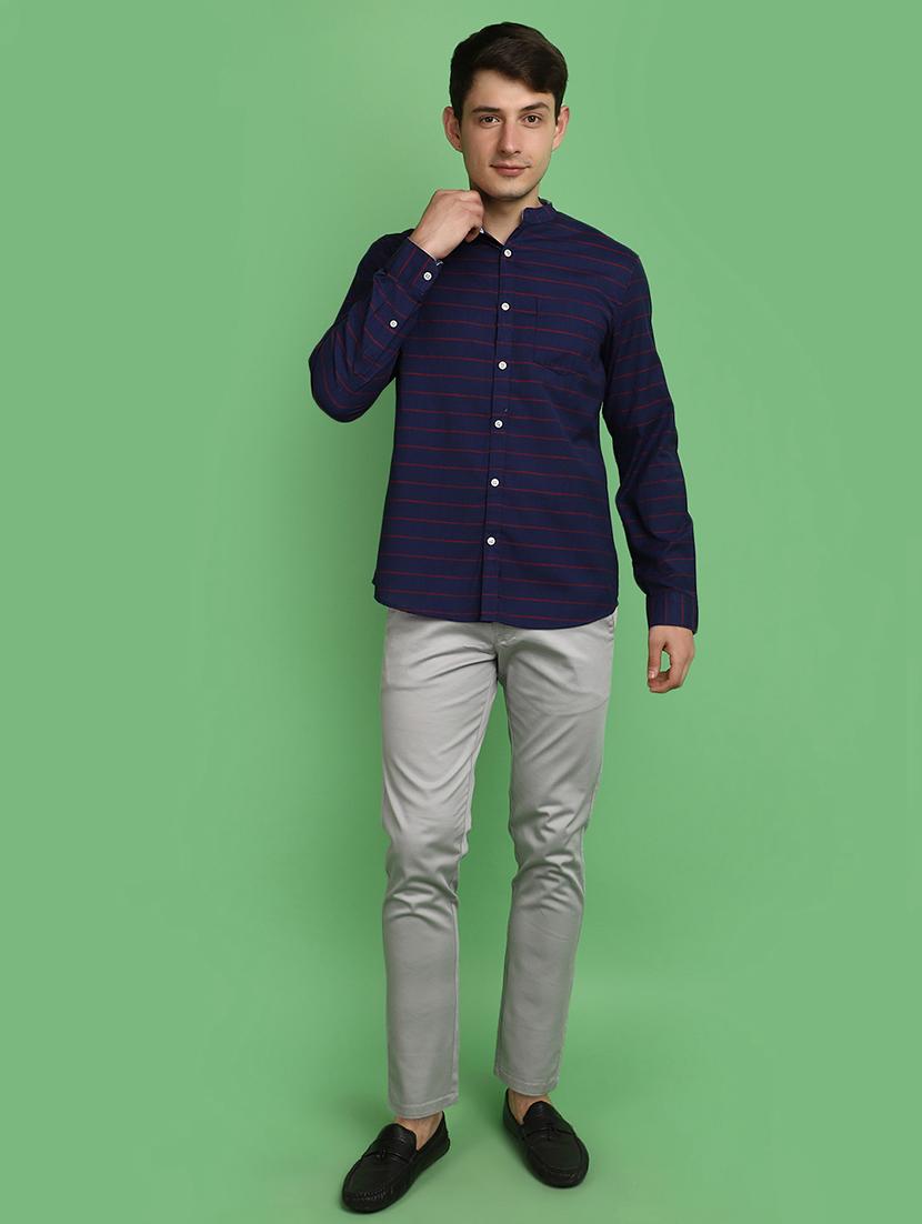 stripes printed casual shirt - 20970616 - Standard Image - 4
