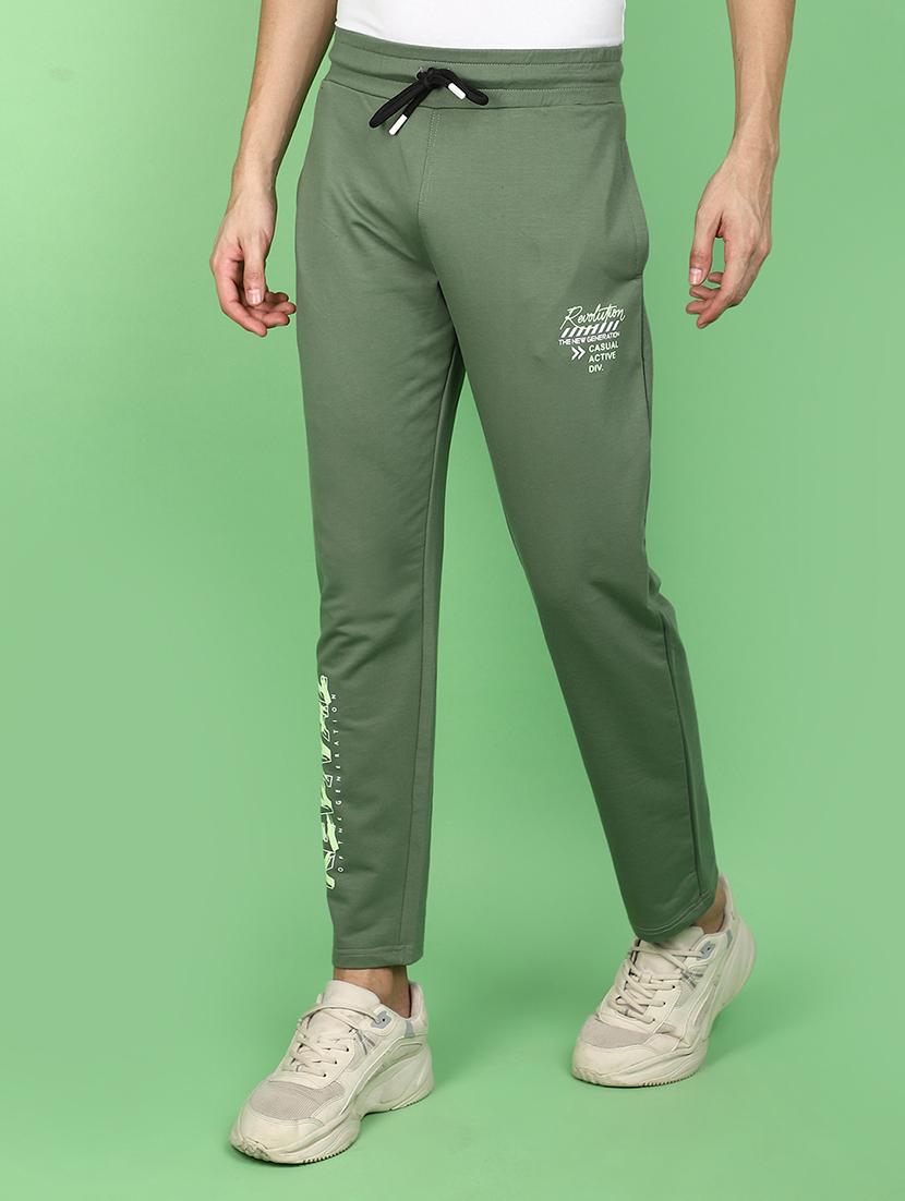 olive cotton  full length track pant - 20970630 -  Standard Image - 1
