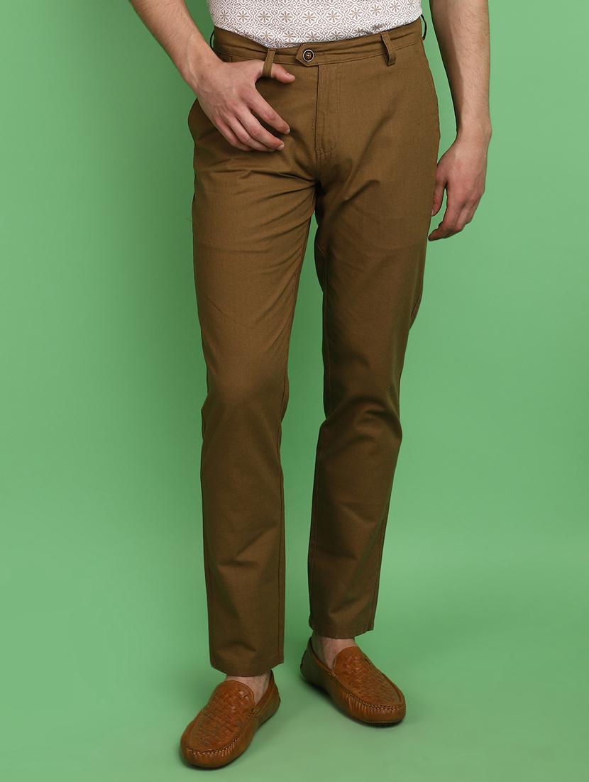 men solid ankle length chinos 