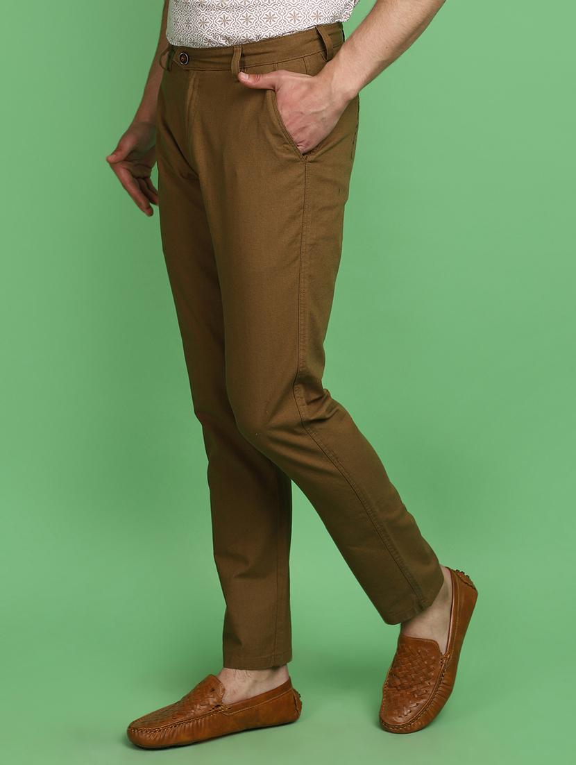 men solid ankle length chinos - 20970640 - Standard Image - 1