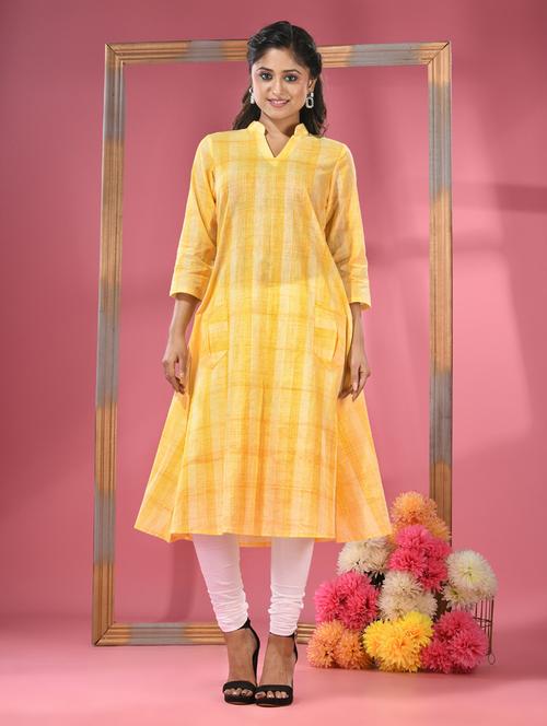 women three quarter sleeve a-line kurta - 20970845 -  Standard Image - 0