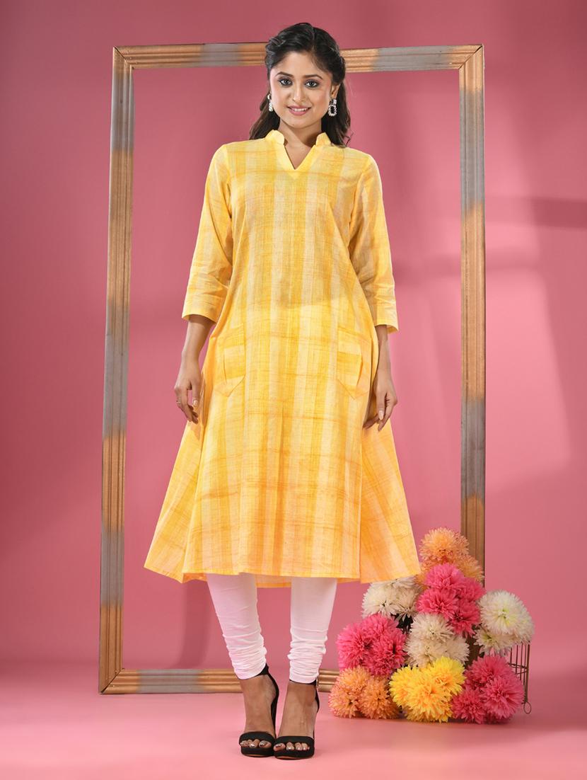 women three quarter sleeve a-line kurta - 20970845 -  Zoom Image - 0