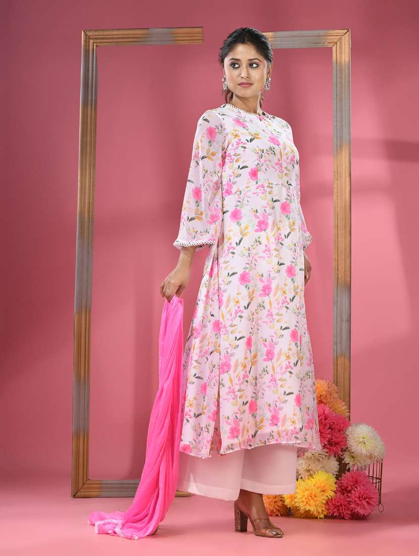 women floral kurta palazzo set with dupatta - 20970865 -  Standard Image - 1