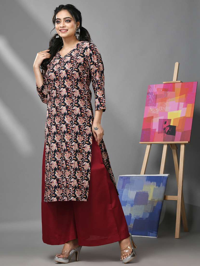 women floral printed kurta pant set - 20970897 -  Standard Image - 1