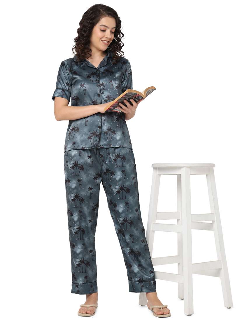 women printed pyjama nightwear set - 20971014 -  Standard Image - 1