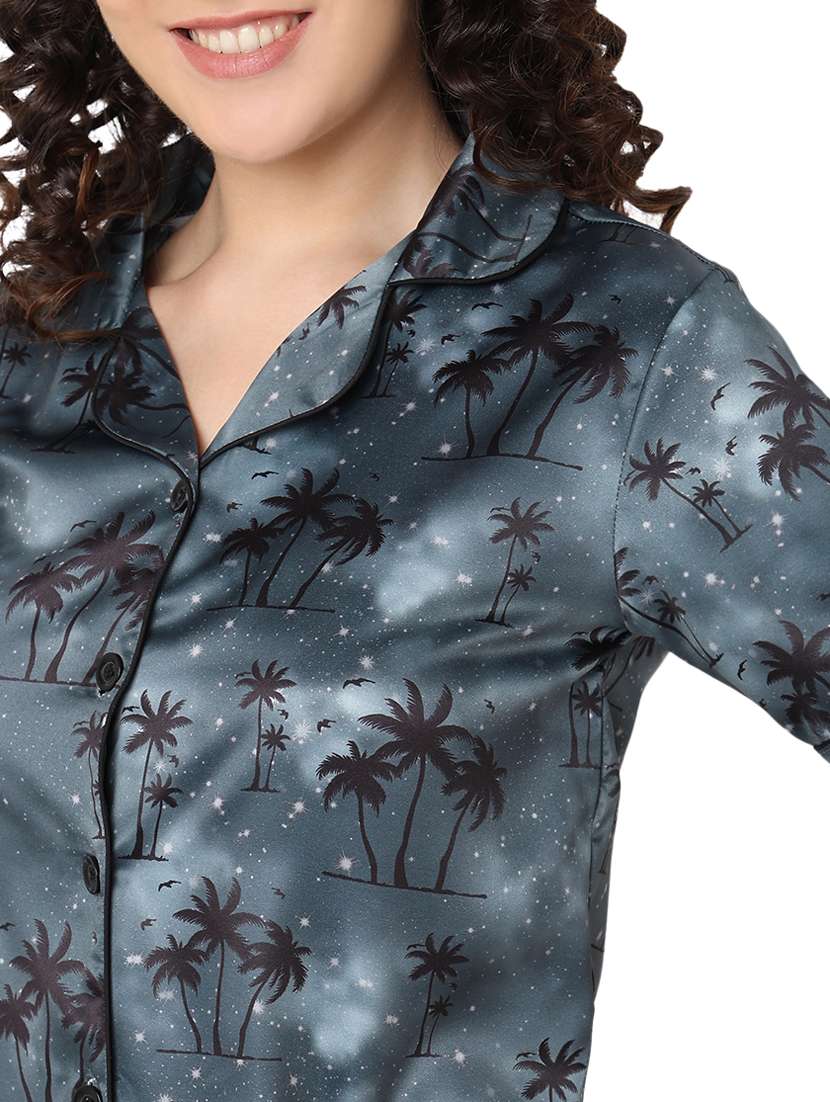 women printed pyjama nightwear set - 20971014 -  Standard Image - 6