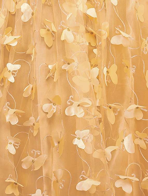 women applique butterfly net flare gown - 20971407 - Standard Image - 4