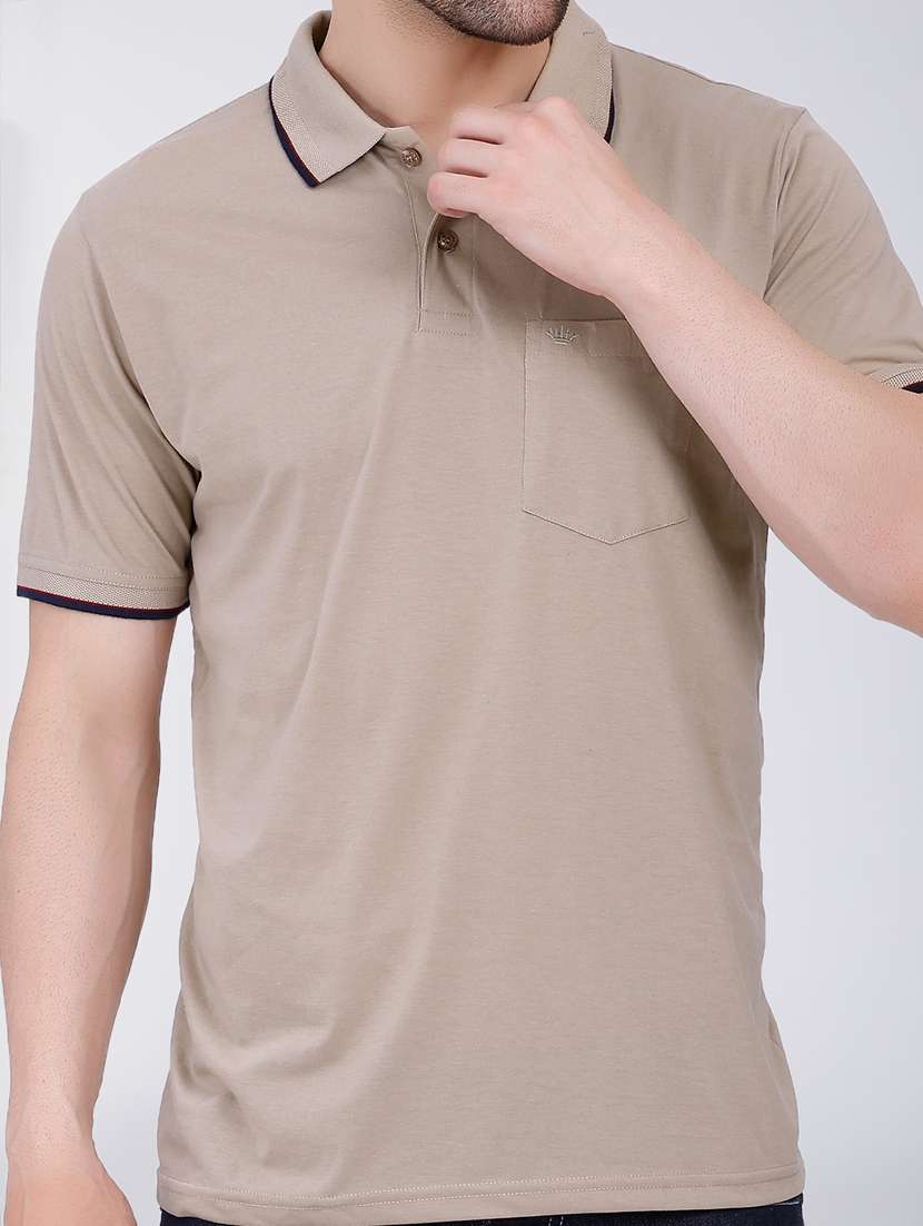 men solid polo t-shirt - 20971454 -  Standard Image - 4
