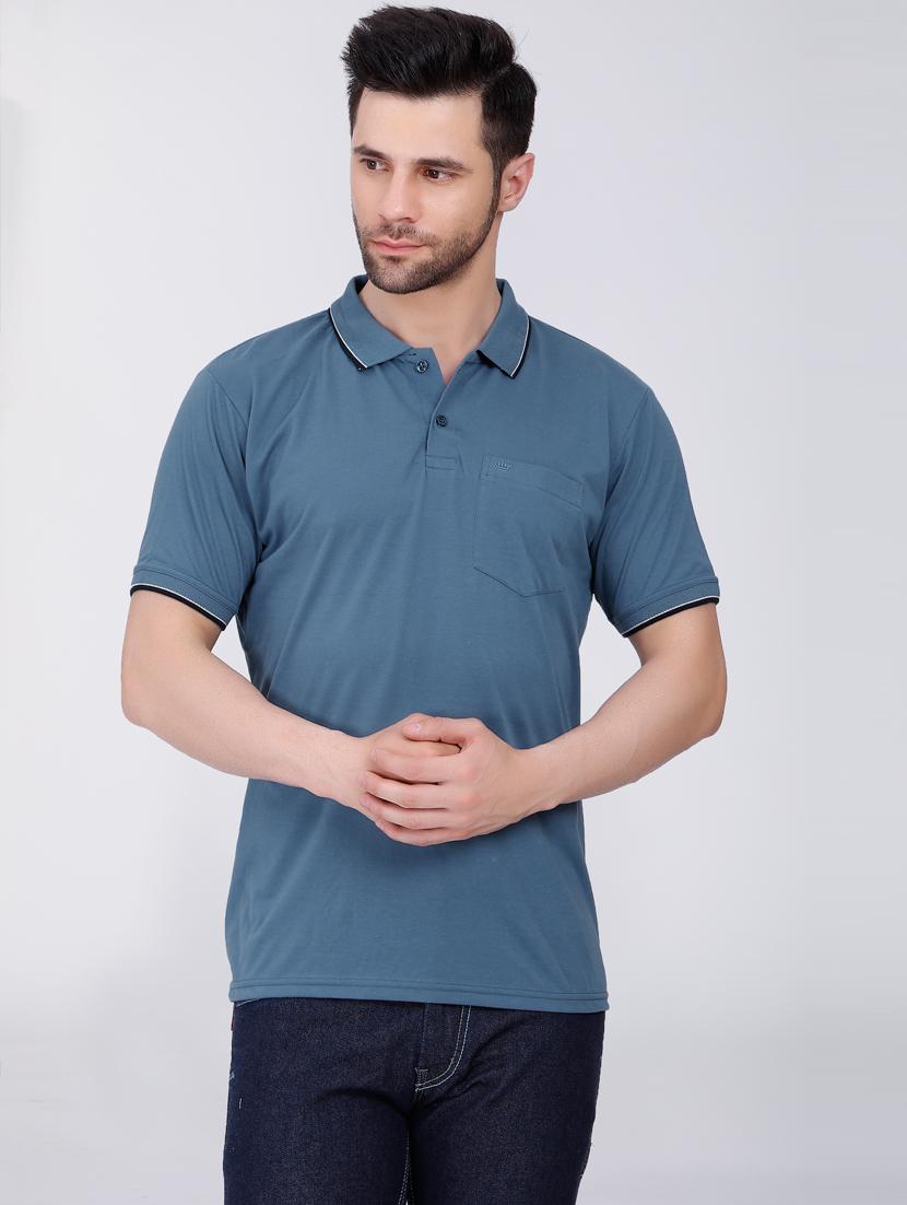 men solid polo t-shirt - 20971455 - Standard Image - 1