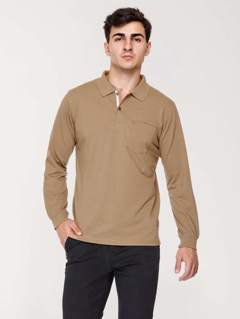 men solid polo t-shirt