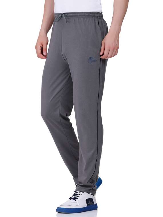 men mid rise placement printed full length track pant