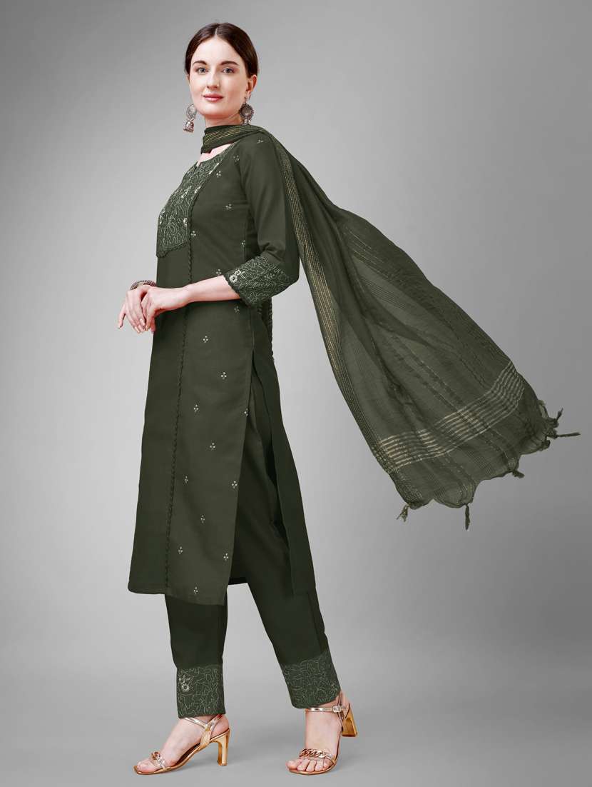 women three quarter sleeve kurta pant set - 20971695 - Standard Image - 1