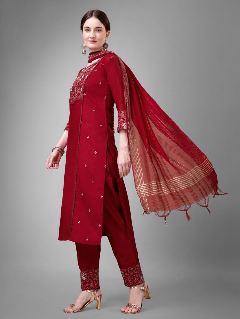 women embroidered kurta pant suit set - 20971696 - Standard Image - 1