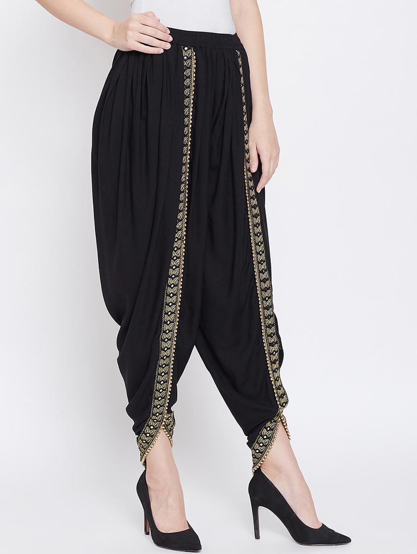 black rayon dhoti salwar salwars - 20971776 - Standard Image - 1