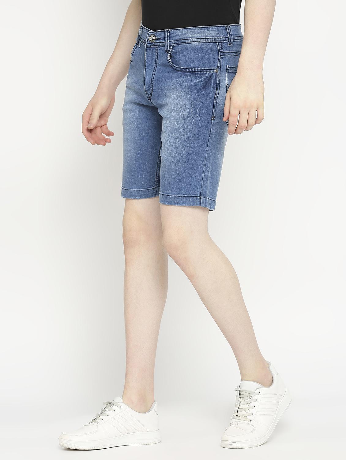 light blue denim short - 20971986 - Standard Image - 1