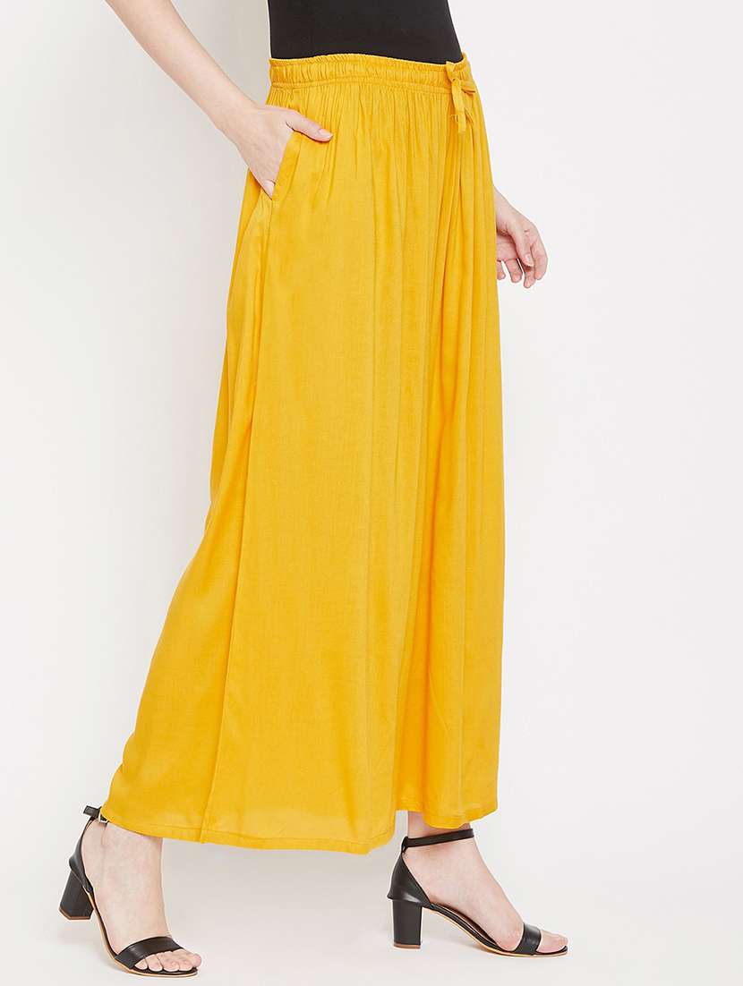 women full length solid flared palazzo - 20972065 -  Standard Image - 1