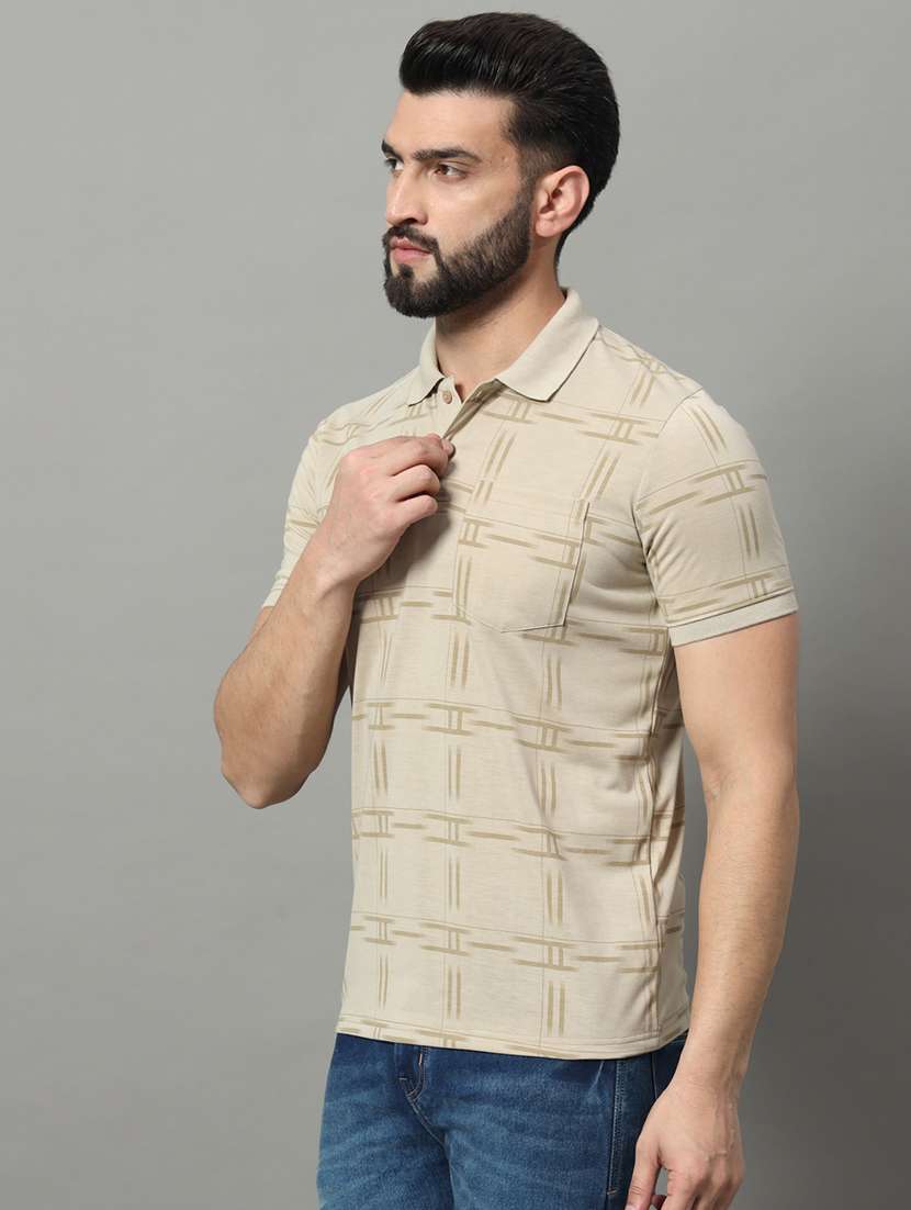 men checkered polo t-shirt - 20972130 -  Standard Image - 1