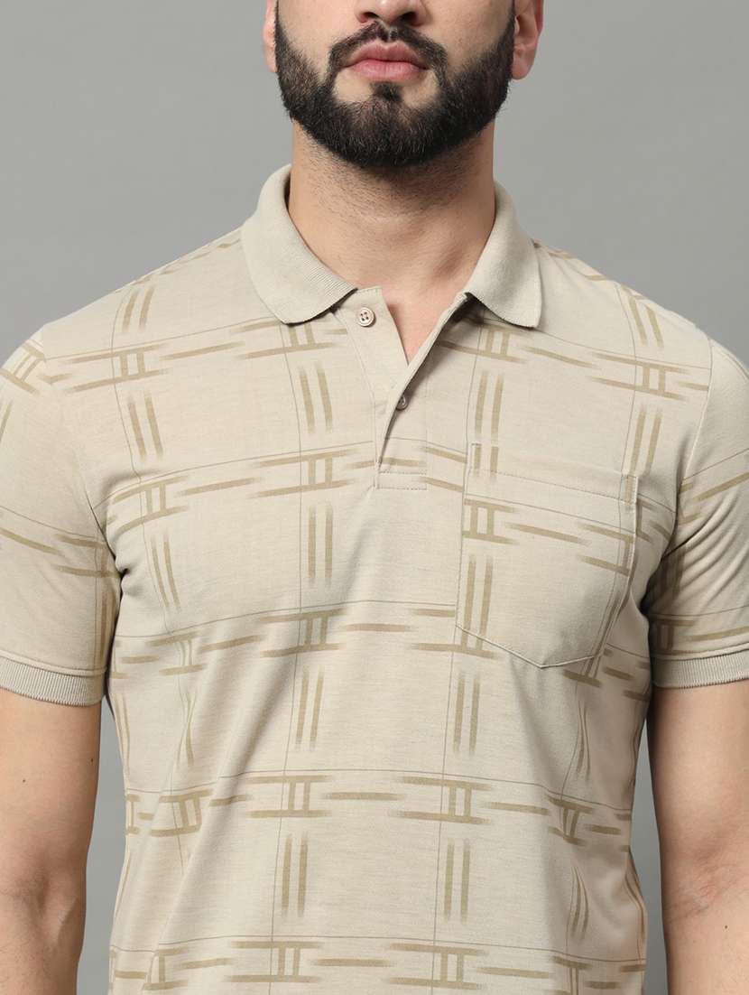 men checkered polo t-shirt - 20972130 - Standard Image - 4