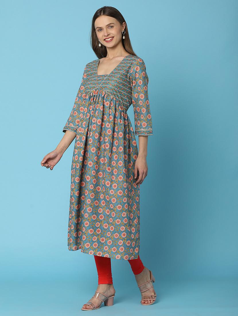 women multicolored printed a-line kurta - 20972443 - Standard Image - 1