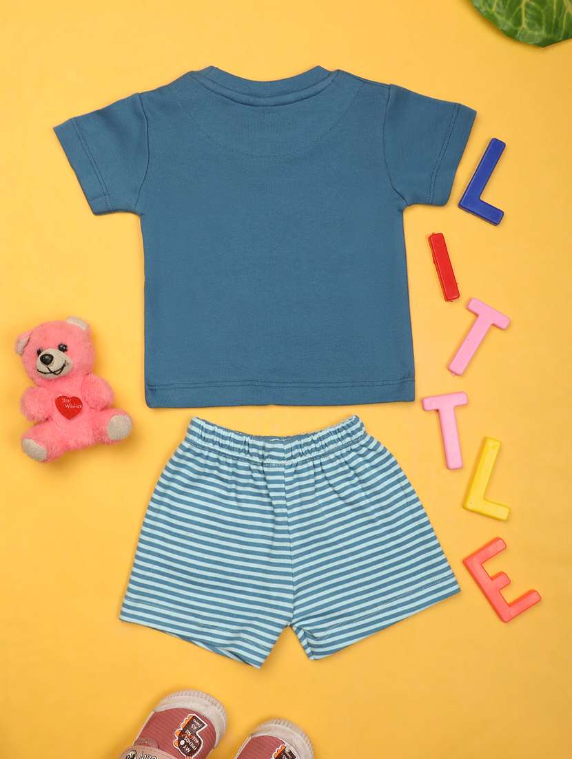 boys round neck printed shorts set - 20972465 -  Standard Image - 1