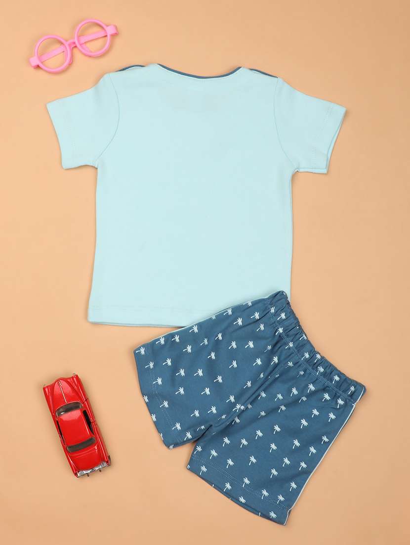 boys round neck printed shorts set - 20972468 -  Standard Image - 1