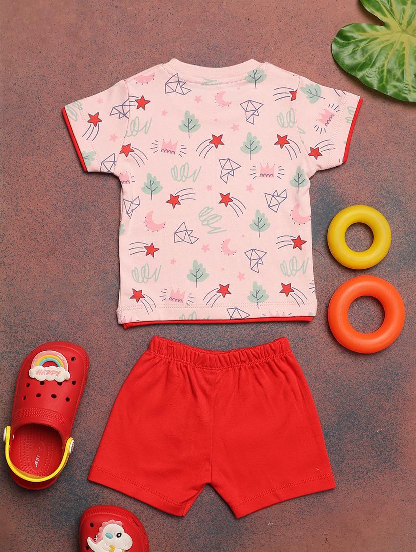 boys round neck printed shorts set - 20972469 -  Standard Image - 1