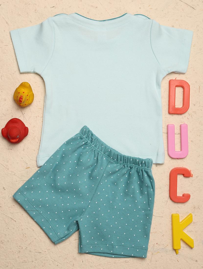 boys round neck printed shorts set - 20972501 -  Standard Image - 1